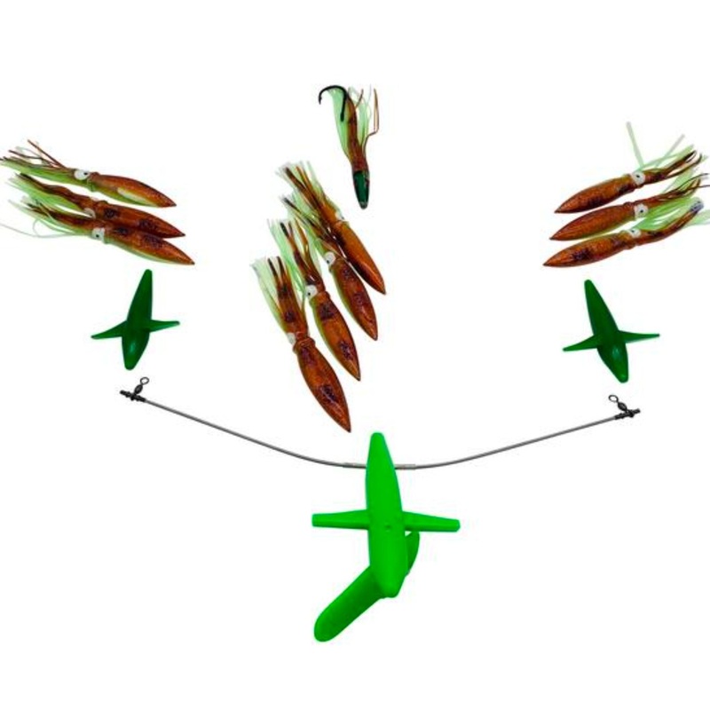 Chatter Lures 19" Side Tracker Spreader Bars - 9" Floating Bulb Squid