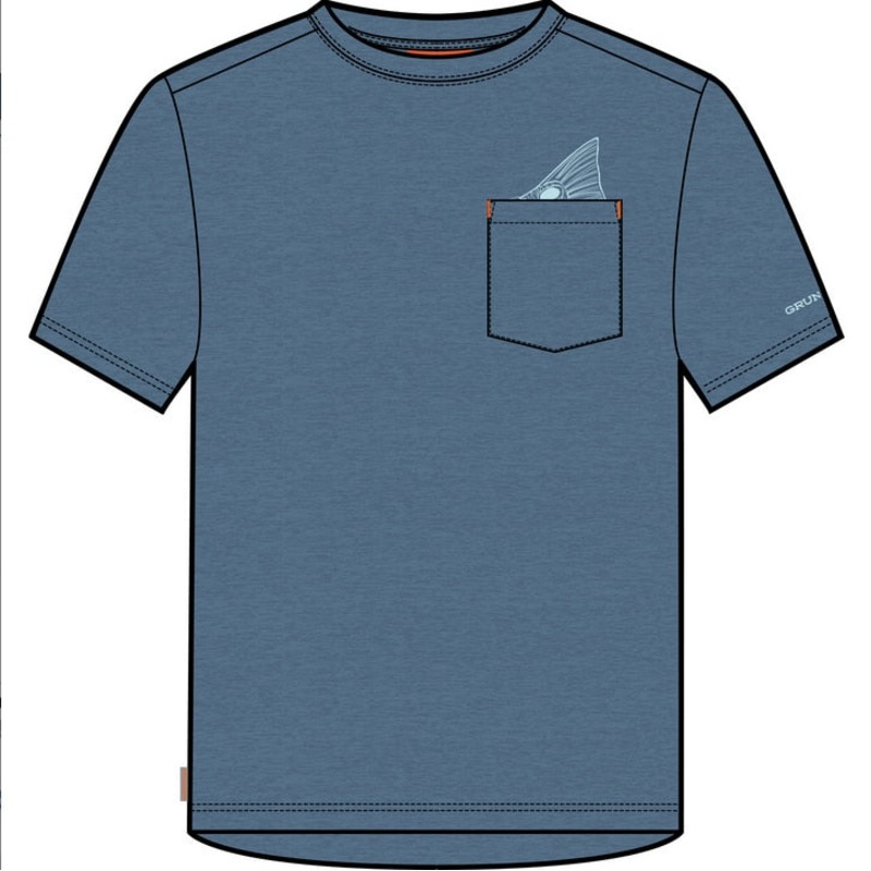 Grundns Species Pocket Tee - Captain's Blue Heather