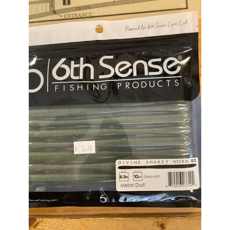 6th Sense Divine Shakey Worm 6.3" Melon Dust