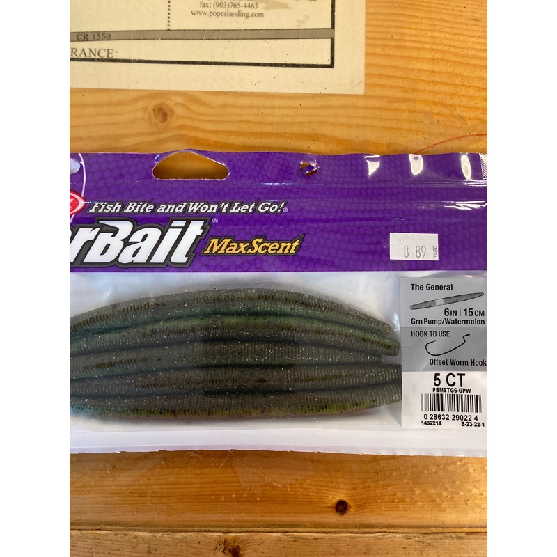 Berkley The General 6 Green Pumpkin Watermelon