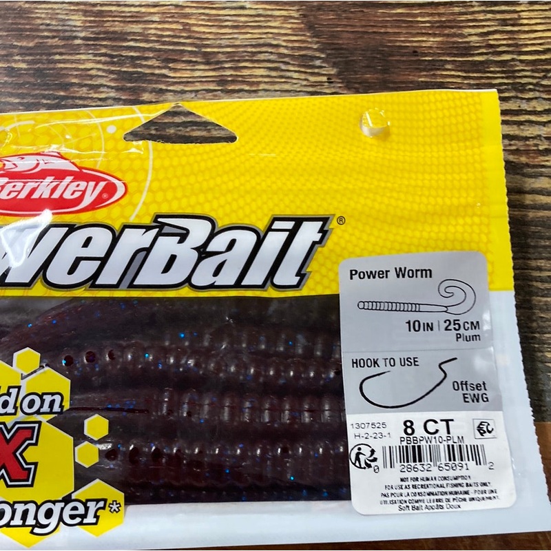 Berkley 10 Power Worm Plum