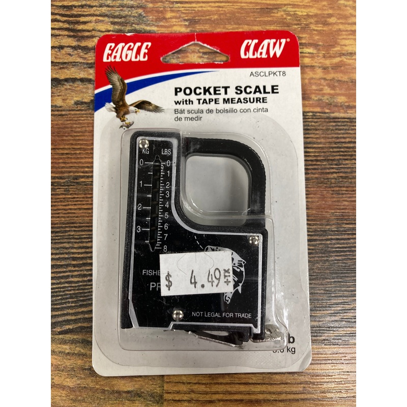 Eagle Claw Pocket Scale w/Tape Measure -  8 lb.