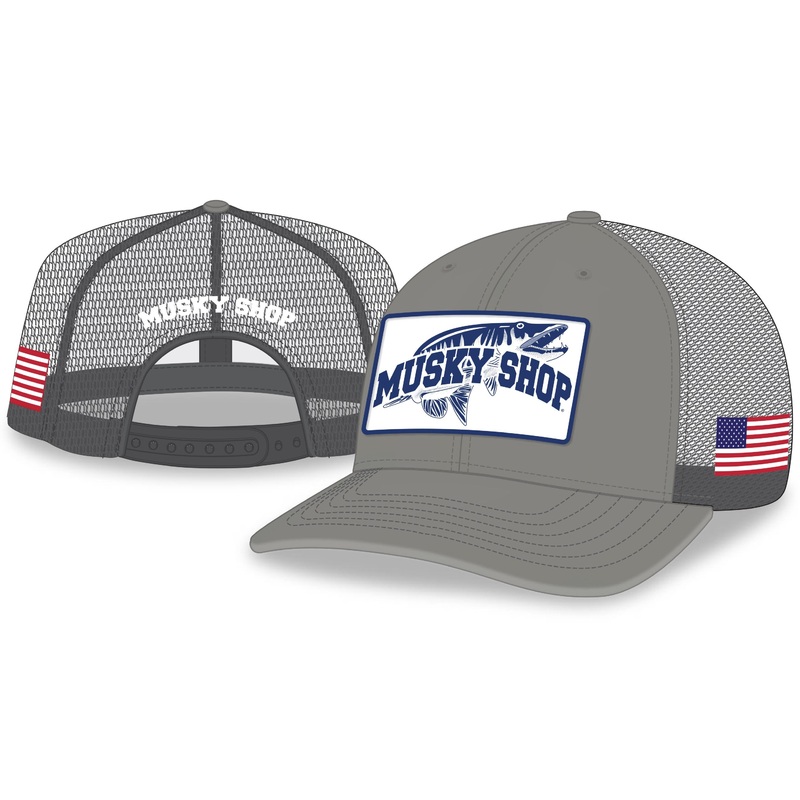 Musky Shop Gray/US Flag Mesh Cap-Steven Paul Signature Series