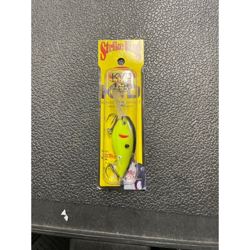Strike King KVD Flat Side 1.5F Black Back Chartreuse