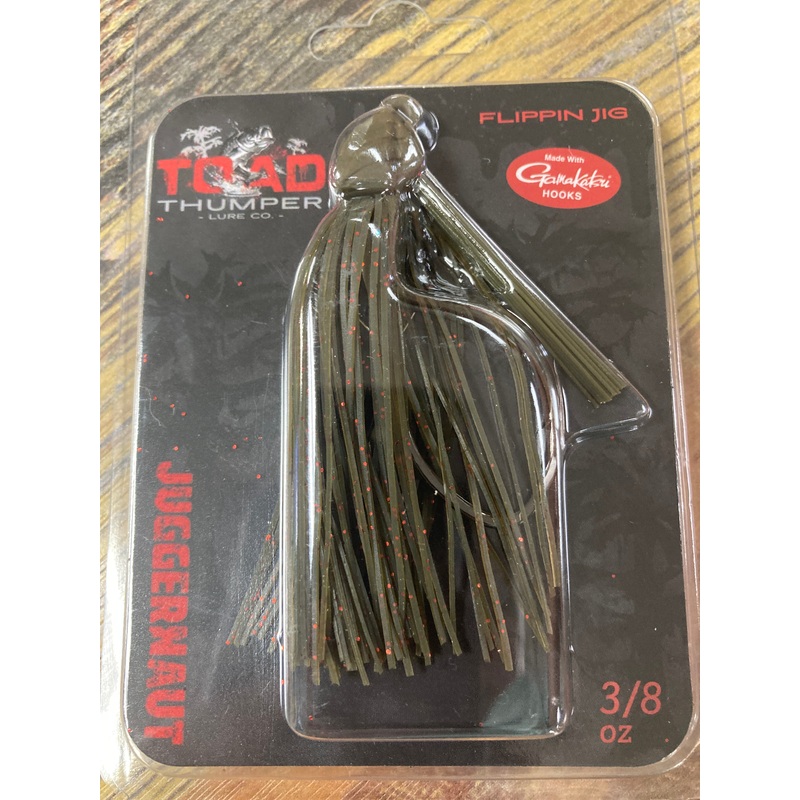Toad Thumper Juggernaut Jig 3/8 oz Green Pumpkin Red