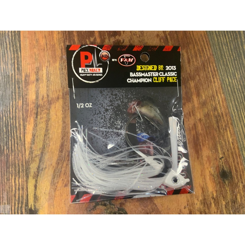 V&M Pulse HD Swim Jig 1/2 oz. White Glitter