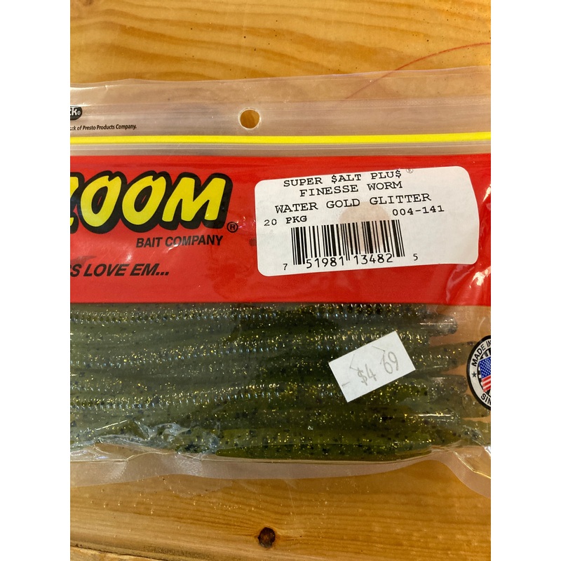 Zoom Finesse Worm - Water Gold Glitter