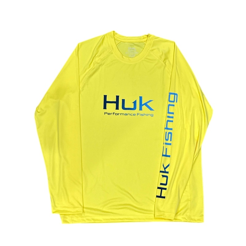 HUK Pursuit LS Crew LG Yellow