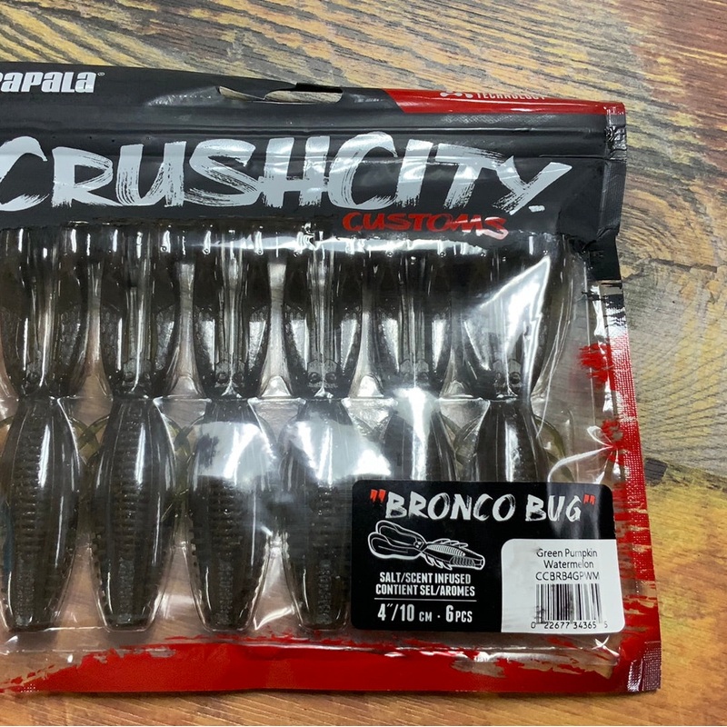 Rapala Crushcity Bronco Bug 4" Green Pumpkin Watermelon