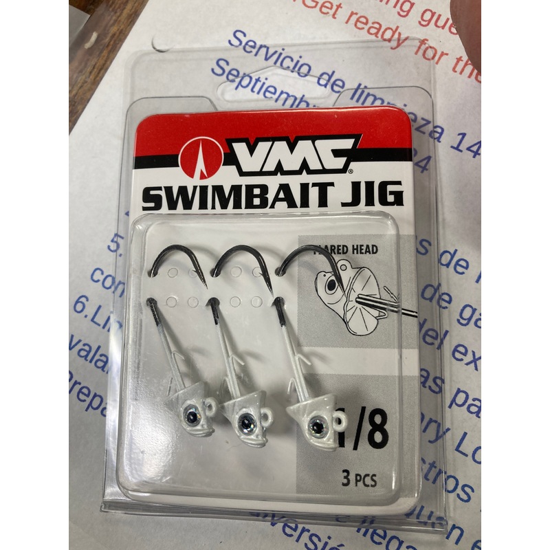 VMC Swimbait Jig 1/8 oz. White Flared Head