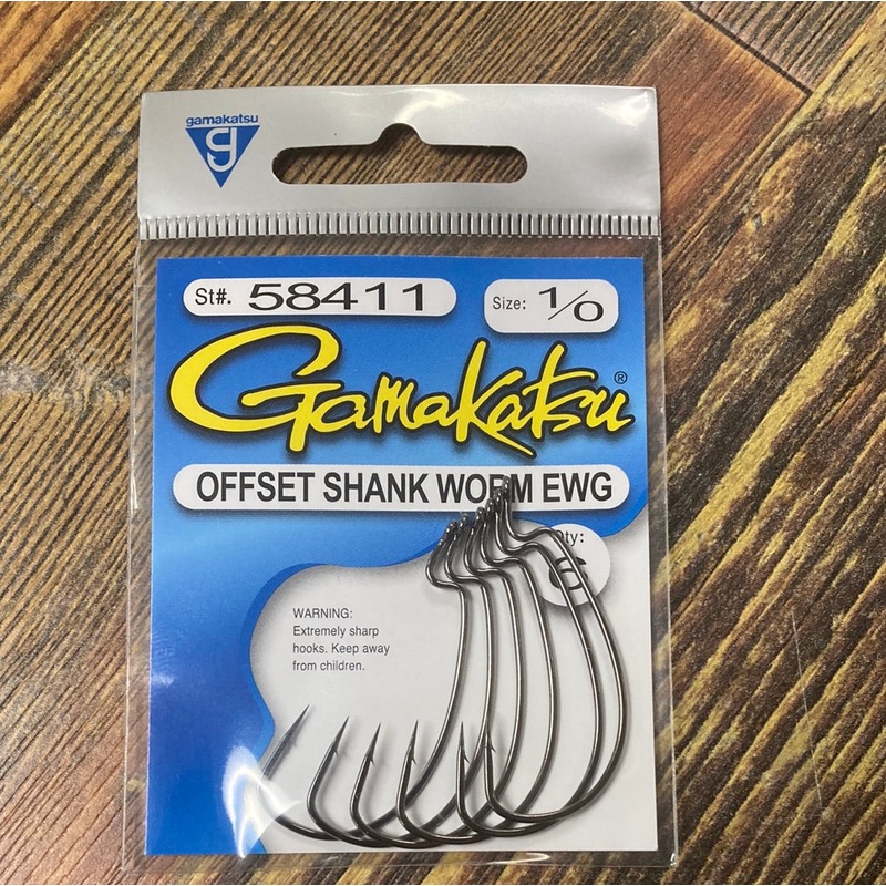 Gamakatsu Offset Shank Worm EWG 1/0