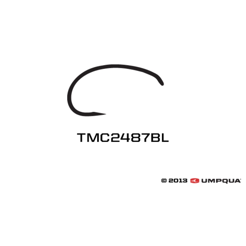 Tiemco TMC 2487BL Barbless Curved Nymph Hooks - 25 Pack