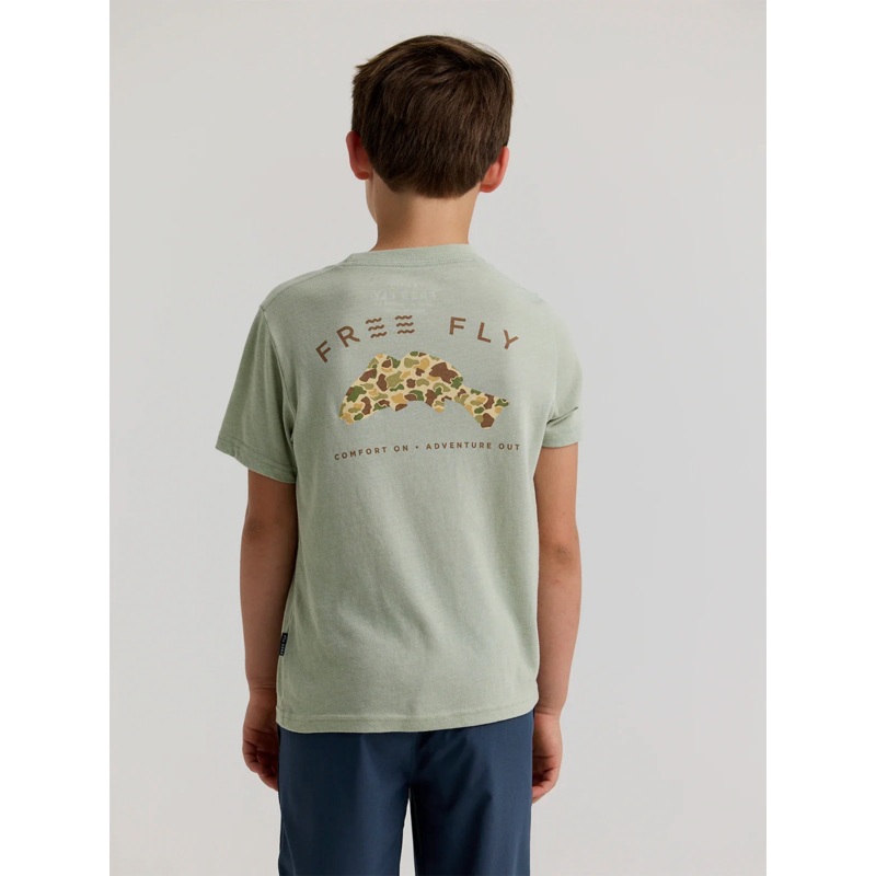 Free Fly Youth Vintage Camo Redfish Tee