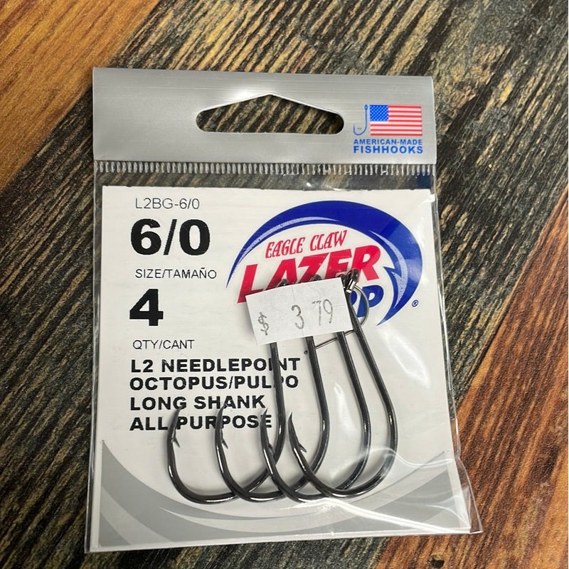 Eagle Claw Lazer Sharp Hooks 6/0