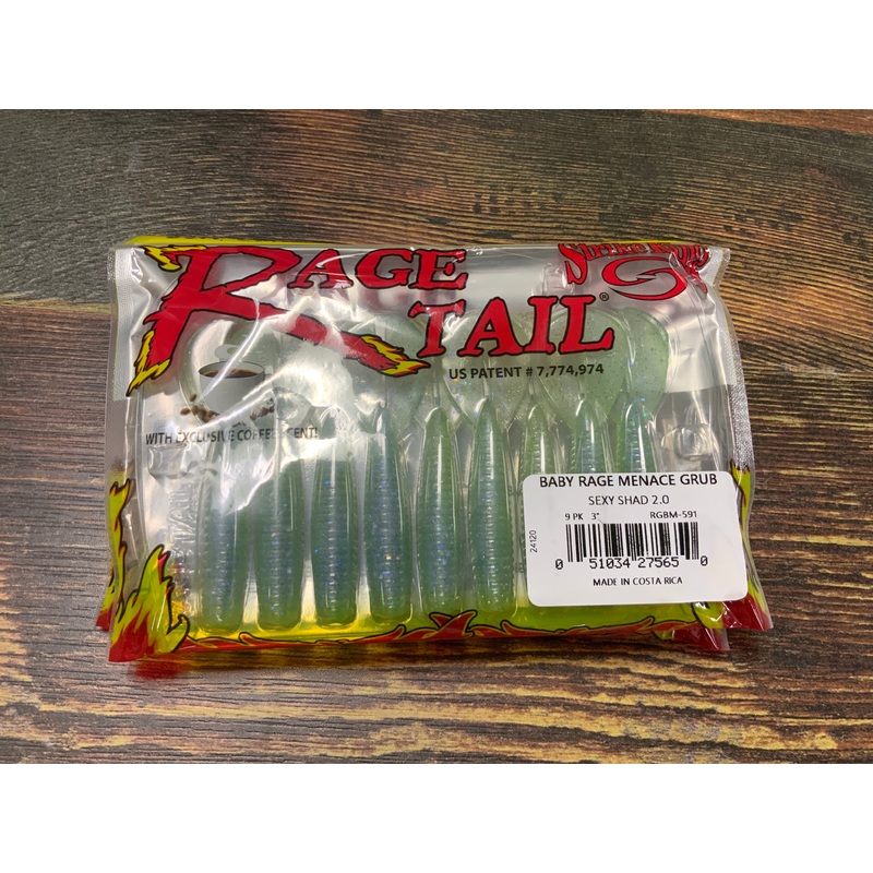 Strike Rage Menace Grub 3" Sexy Shad