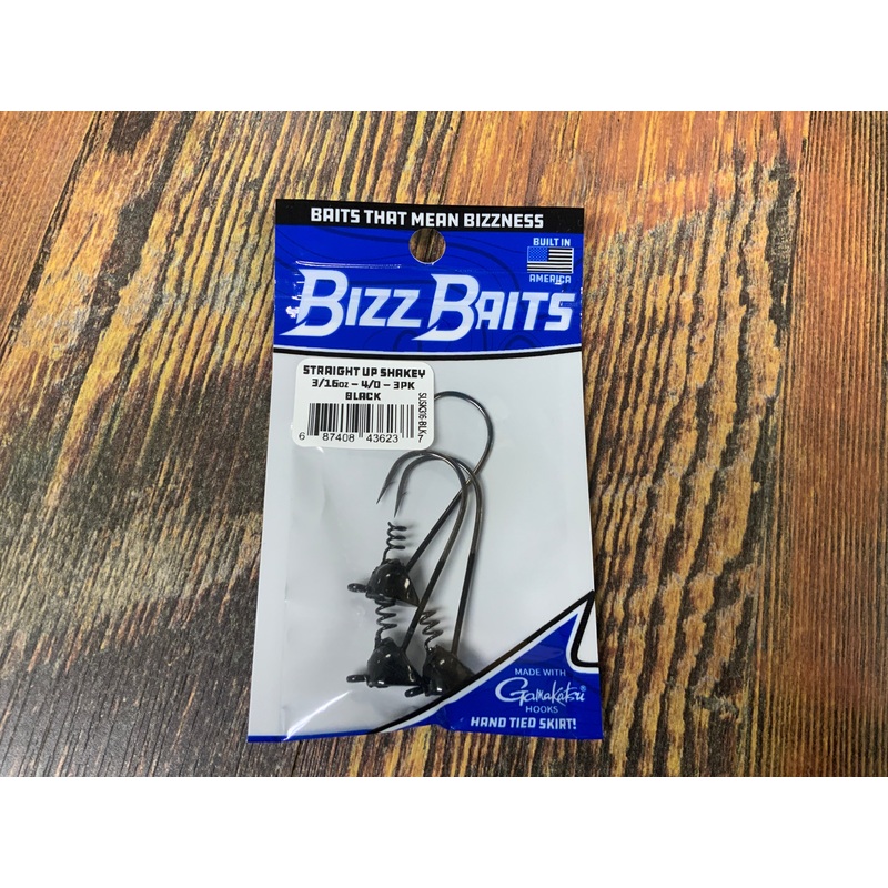 Bizz Baits Straight Shakey Head 1/4 oz. 4/0 Black