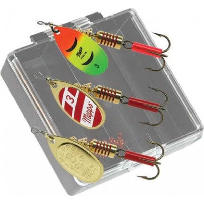 Mepps Bass Pocket Pac - #3 Aglia Plain Inline Spinners