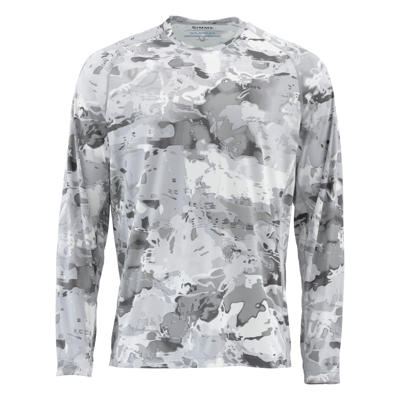 Simms Ms Solarflex LS Crewneck-Cloud Camo Grey