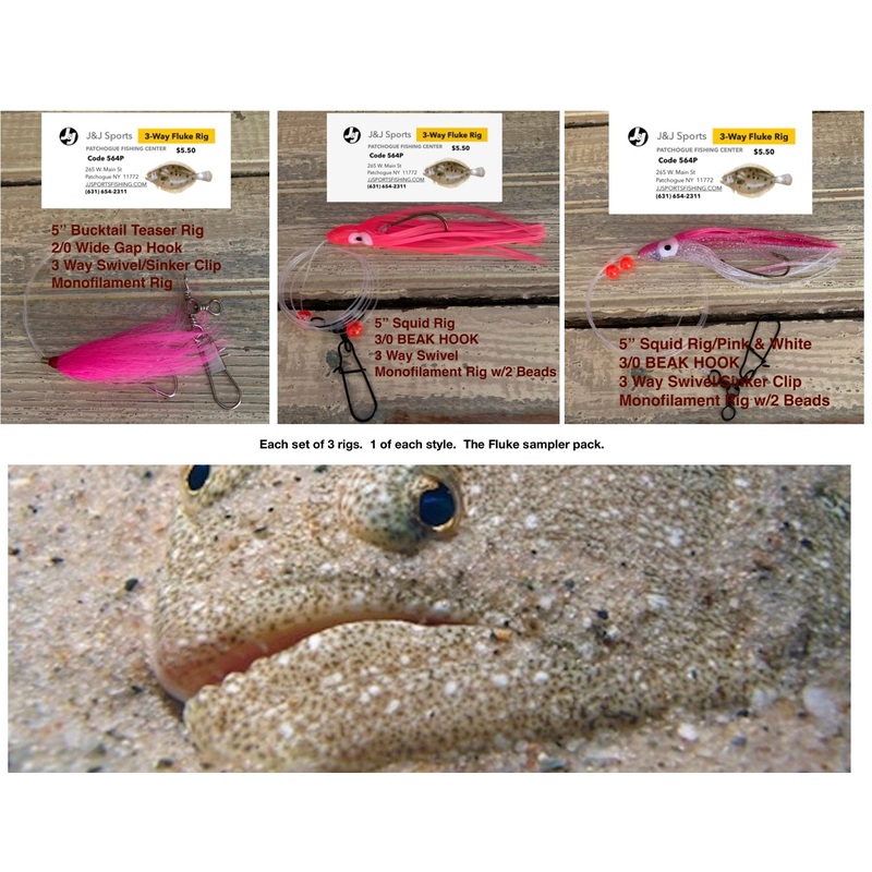 J&J Hand tied Monofilament Fluke Rigs