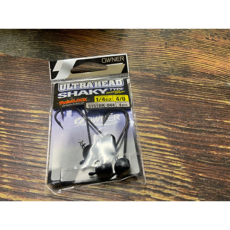 Owner Shaky Head 1/4 oz. 4/0 Matte Black