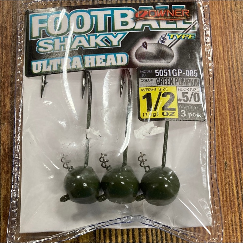 Owner Football Ultra Shaky Head 1/2 oz. 5/0 Chrome Black