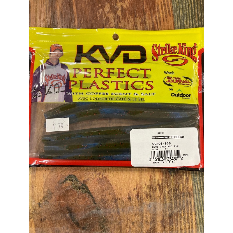 Strike King KVD Ocho Blue Craw 5" Red Flake