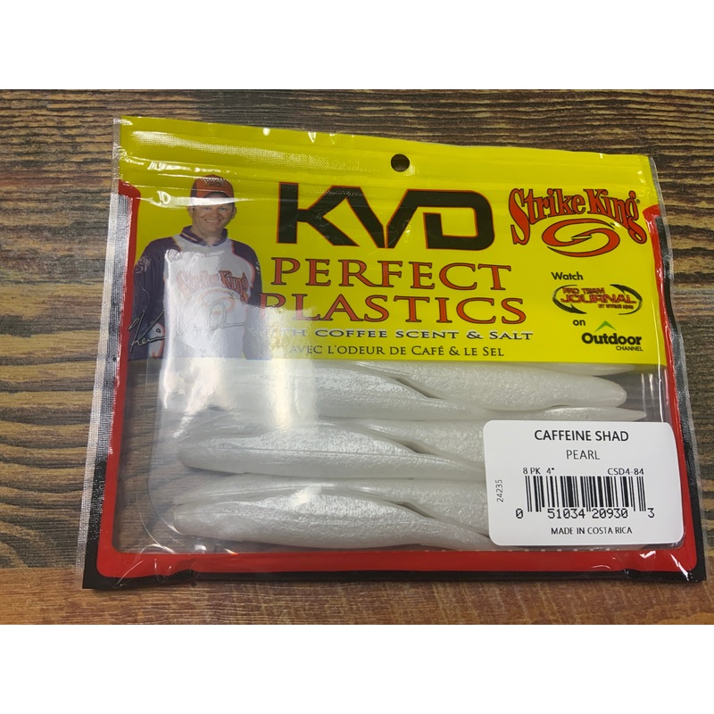 Strike King Caffeine Shad 4" Pearl