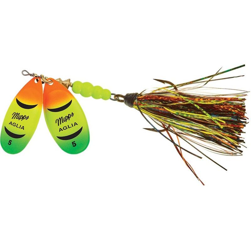 Mepps #5 Double Blade Aglia Flashabou Bucktail