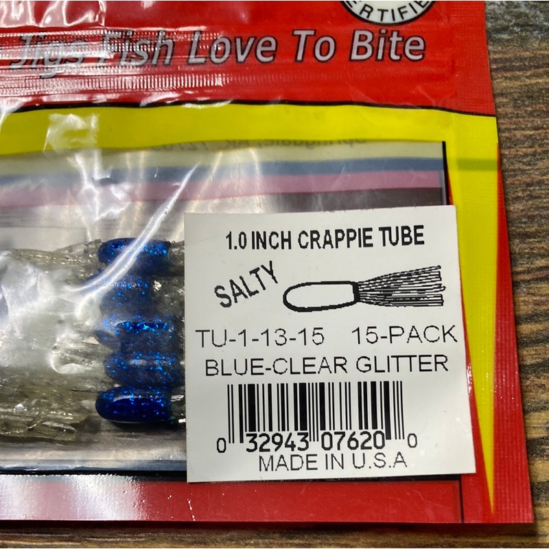 Arkie 1.0 Crappie Tube Blue-Clear Glitter