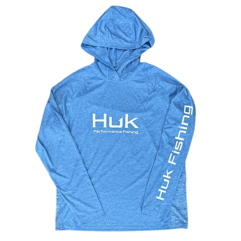 HUK Pursuit Hoodie XXL Heather Ocean Blue