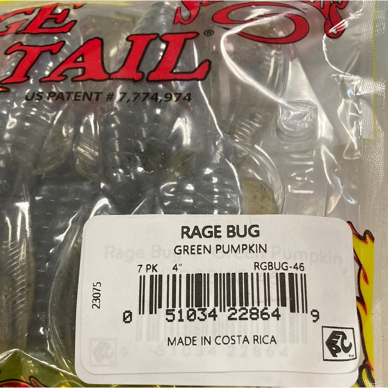 Strike King Rage Tail Rage Bug 4 Green Pumpkin
