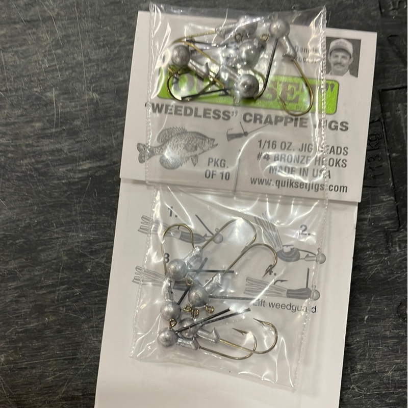 Quickest Weedless Crappie Jigs 1/16 oz. Jig Head #4