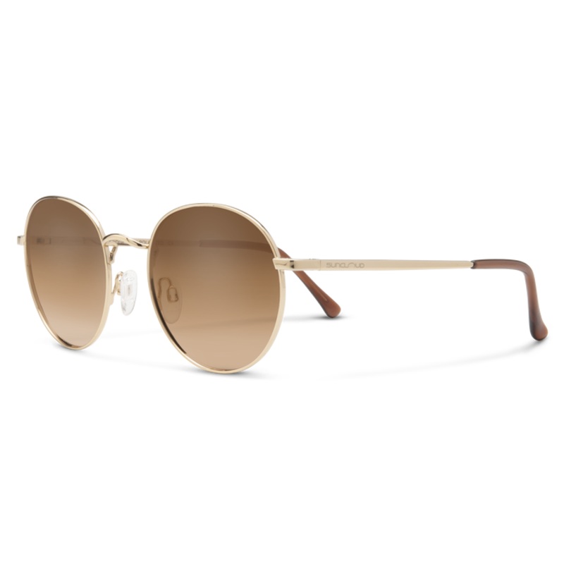 Suncloud Bridge City Sunglasses - Gold Frame / Polarized Brown Gradient Lens