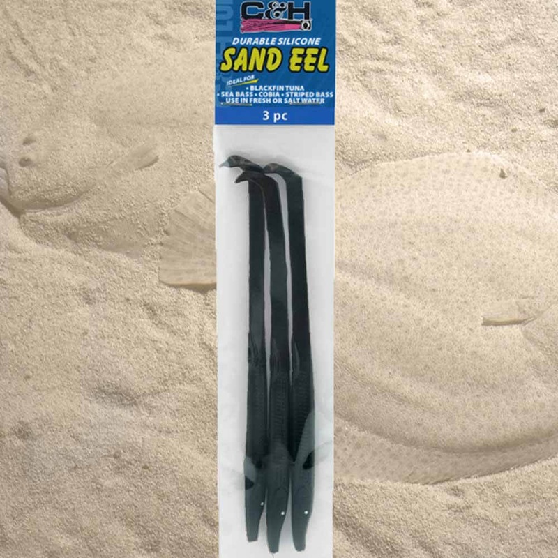 C&H Sand Eel Lures 6.75" 3pc Black