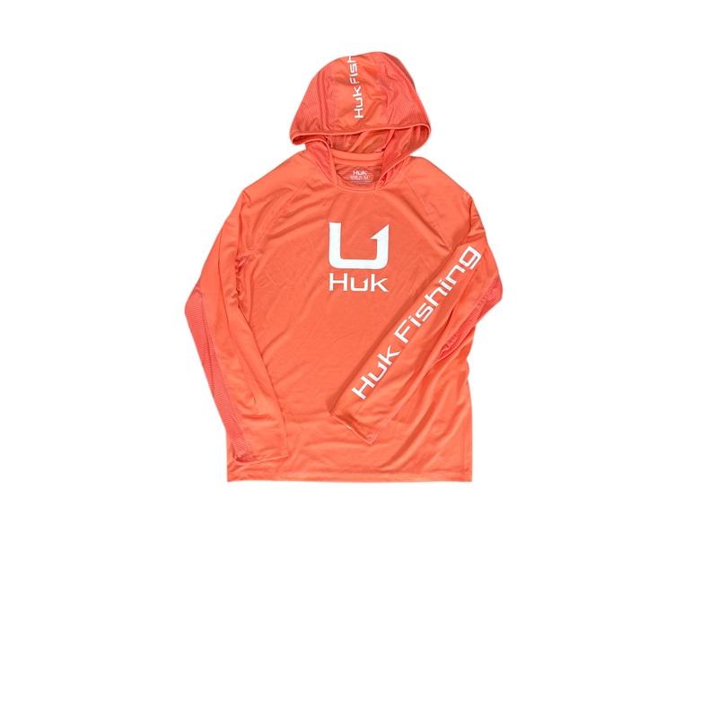 HUK Icon LS Hoodie Coral XXL