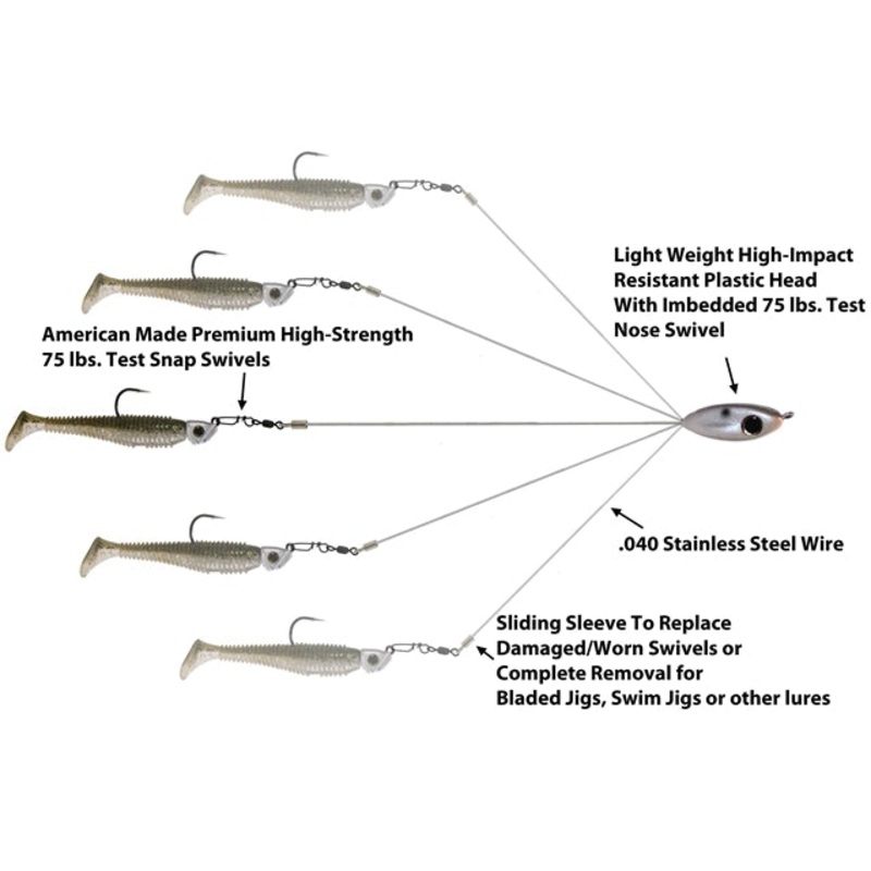 Picasso 6.75" Flash Back Shad Nickel Willows School-E-Rig (1 Pk)