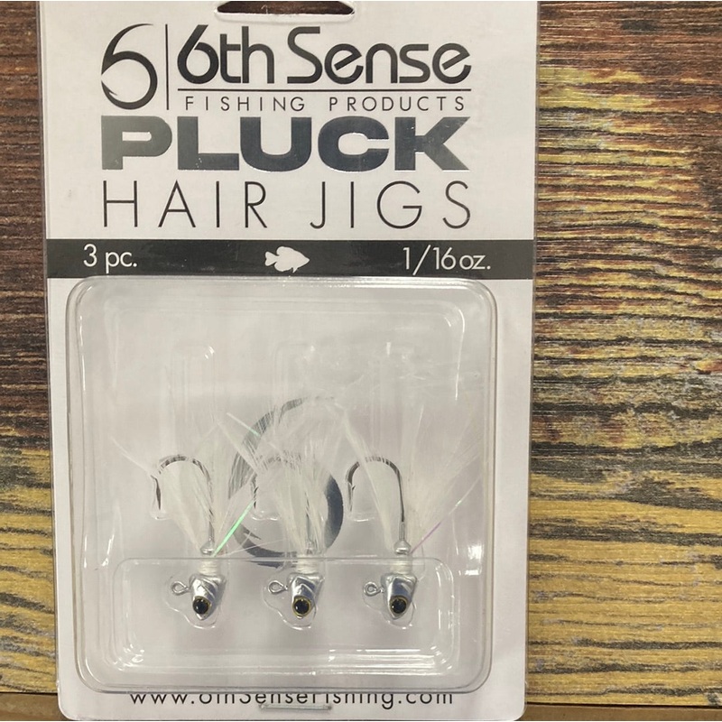 6th Sense Pluck Hair Jigs 1/16 oz. Ice Minnow