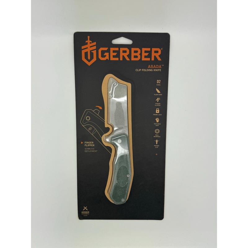 Gerber Gear Asada Folding Pocket Knife Cleaver, Olive-Micarta