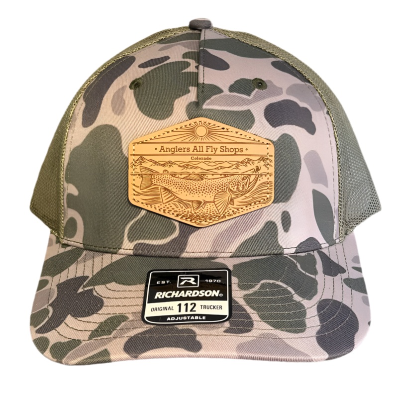 Anglers All Range Riser Patch Trucker Hat - Duck Camo/Green