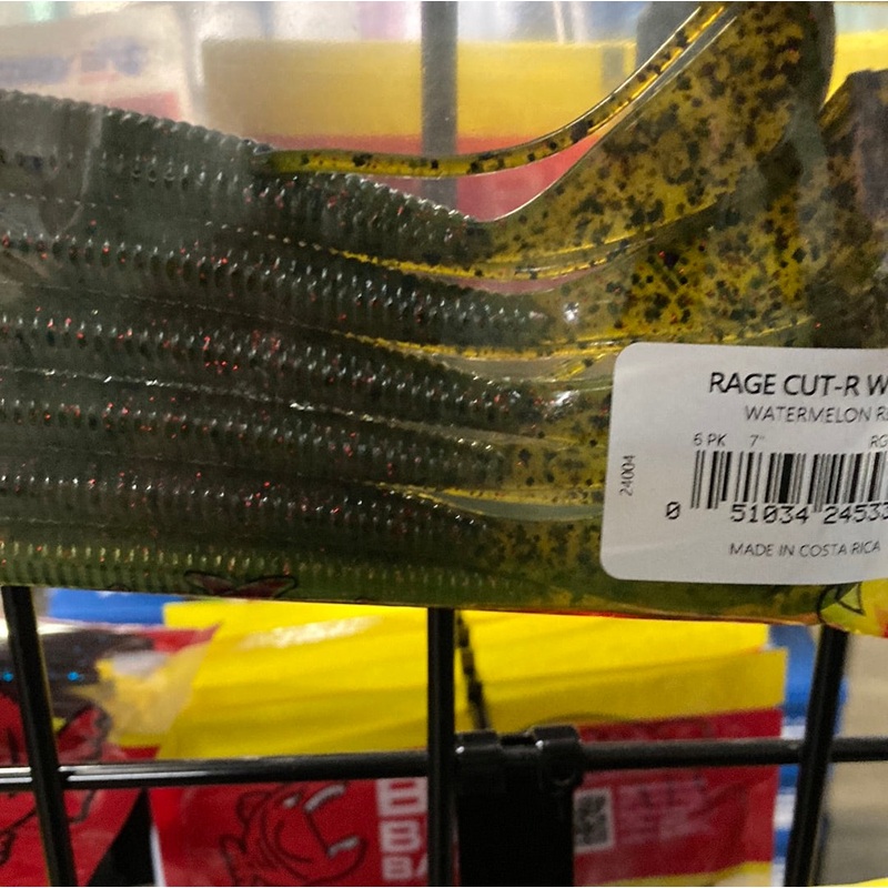 Strike King Rage Cut-R Worm 7" Watermelon Red Flake