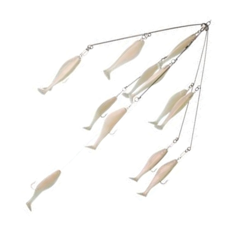 9er's Lures 6 Arm Shad Umbrella Rigs 6"