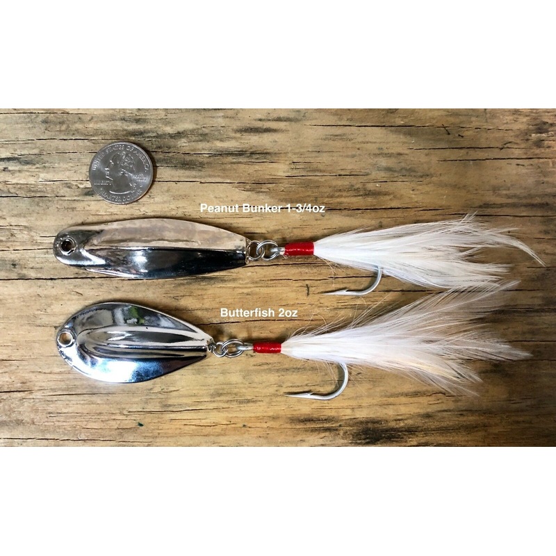 "Charlie Graves Lures"  Combo Pack:1) Peanut Bunker 1-3/4oz & 1) Butterfish 2oz