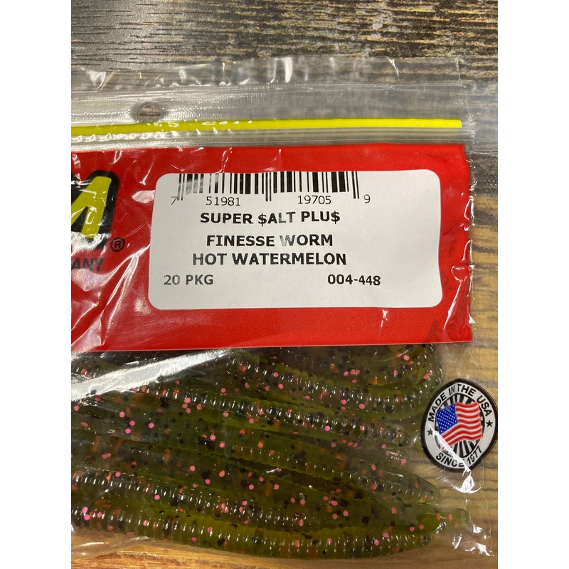 Zoom Finesse Worm - Hot Watermelon