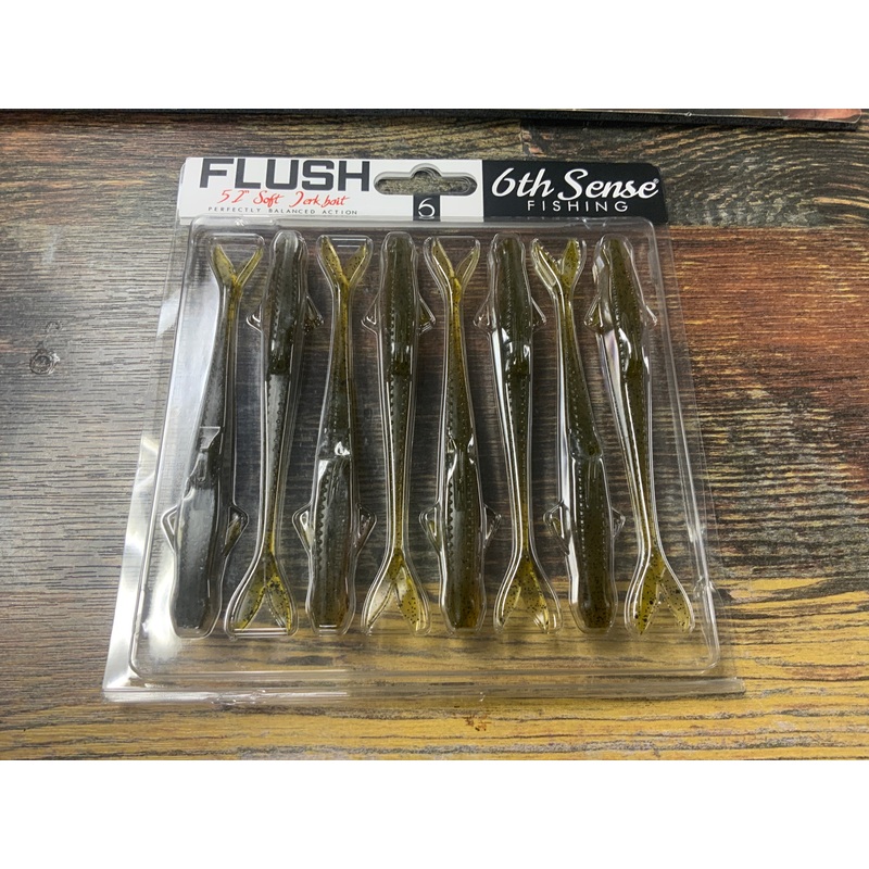 6th Sense Flush Jerkbait 5.2" Green Pumpkin Pro