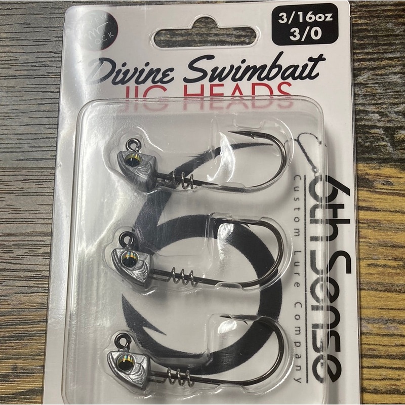 6th Sense Divine Jig Heads 3/16 oz. 3/0 Lead