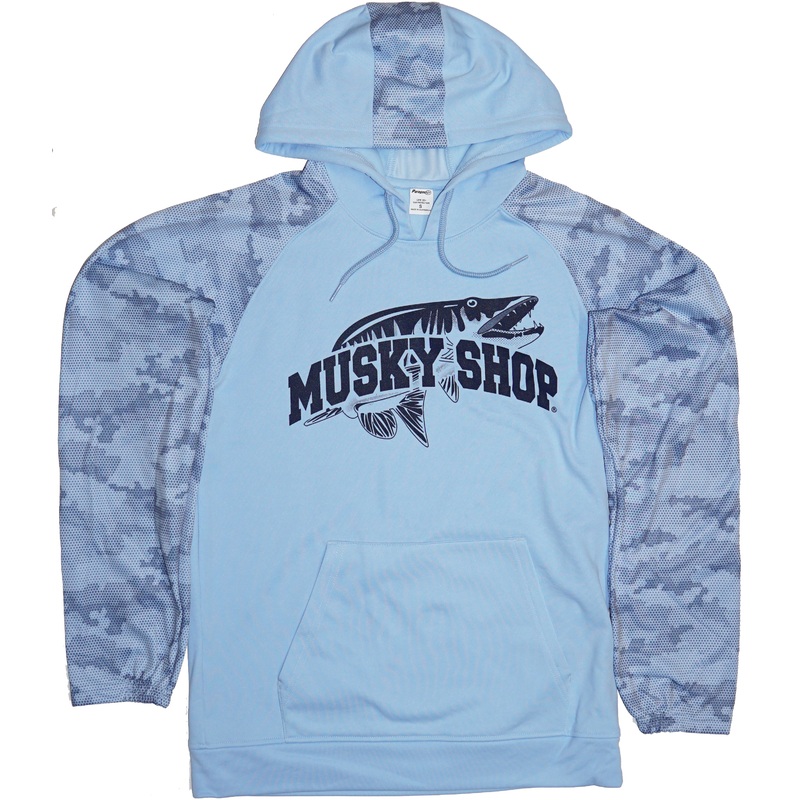 Musky Shop Paragon Camo Fleece Hoodie Blue Mist