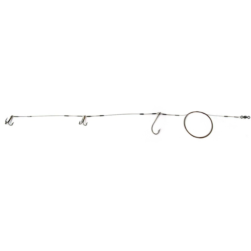 Sea Striker Live Bait King Rig 5' 60lb Wire 5/0 Bait Hook, 2-#4 4X