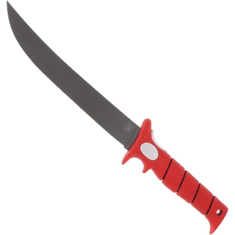 Bubba 9" Serrated Flex Knife with Non-Slip Grip Handle and Sheath
