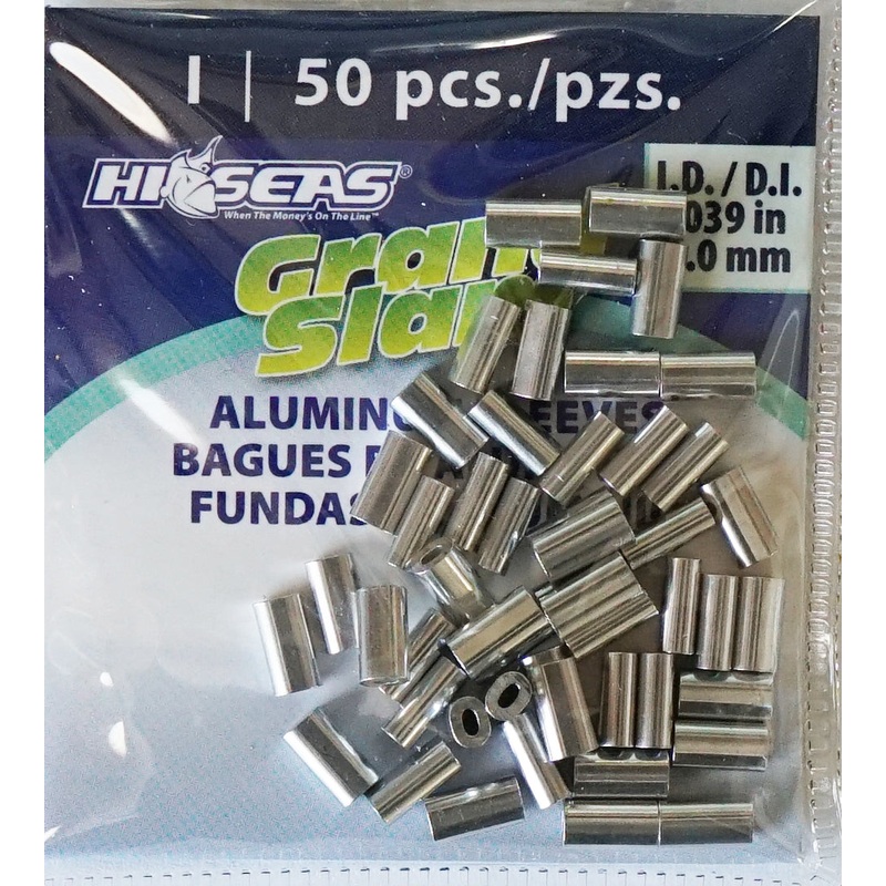Hi Seas Fluorocarbon & Hard Mono Leader Sleeves-Grand Slam Aluminum