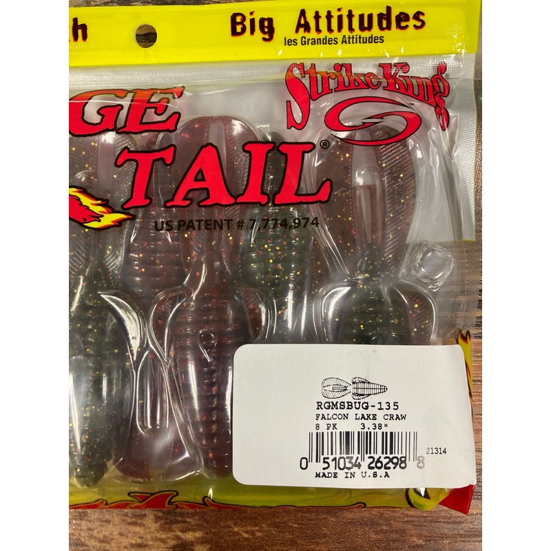 Strike King Midsize Rage Bug 3.38" Flacon Lake Craw